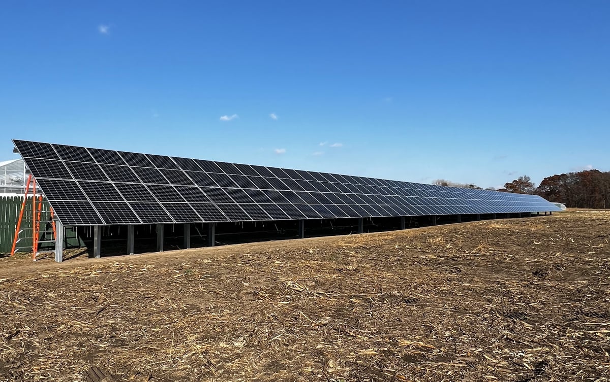 Commercial ground mounted solar array in Ida, MI