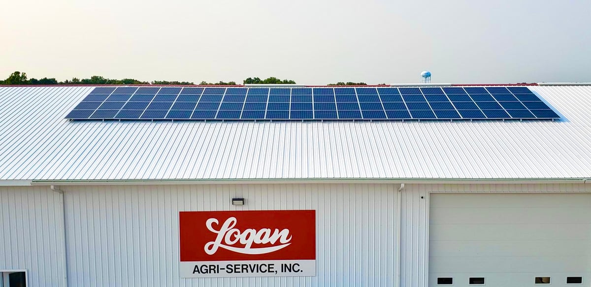 Agriculture solar on a barn in Paris, MO.