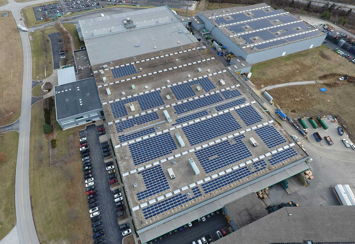 Solar on a commercial building in Frankfort, KY.