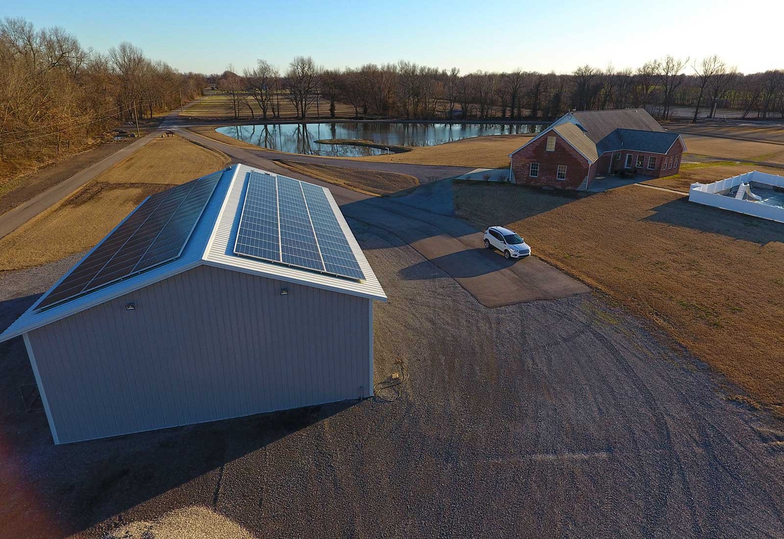 Solar on a residential barn in Bloomfield, MO.