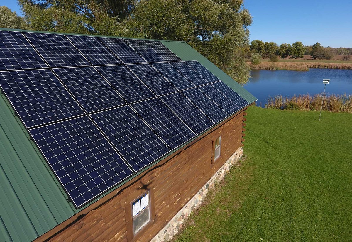 Residential solar panels installed on a barn in jackson, mi.